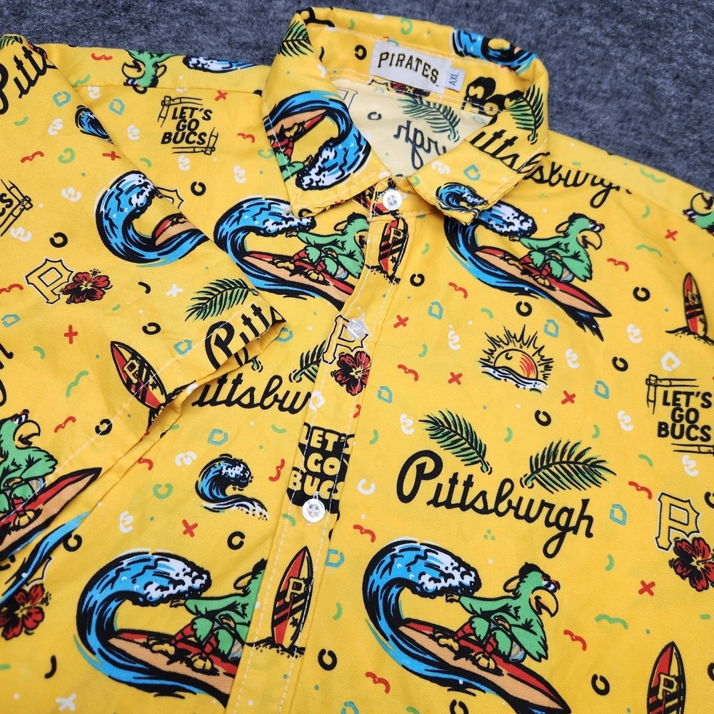 Pittsburgh Pirates Lets go Bucs Baseball Stadium Giveaway SGA Hawaiian Shirt XL